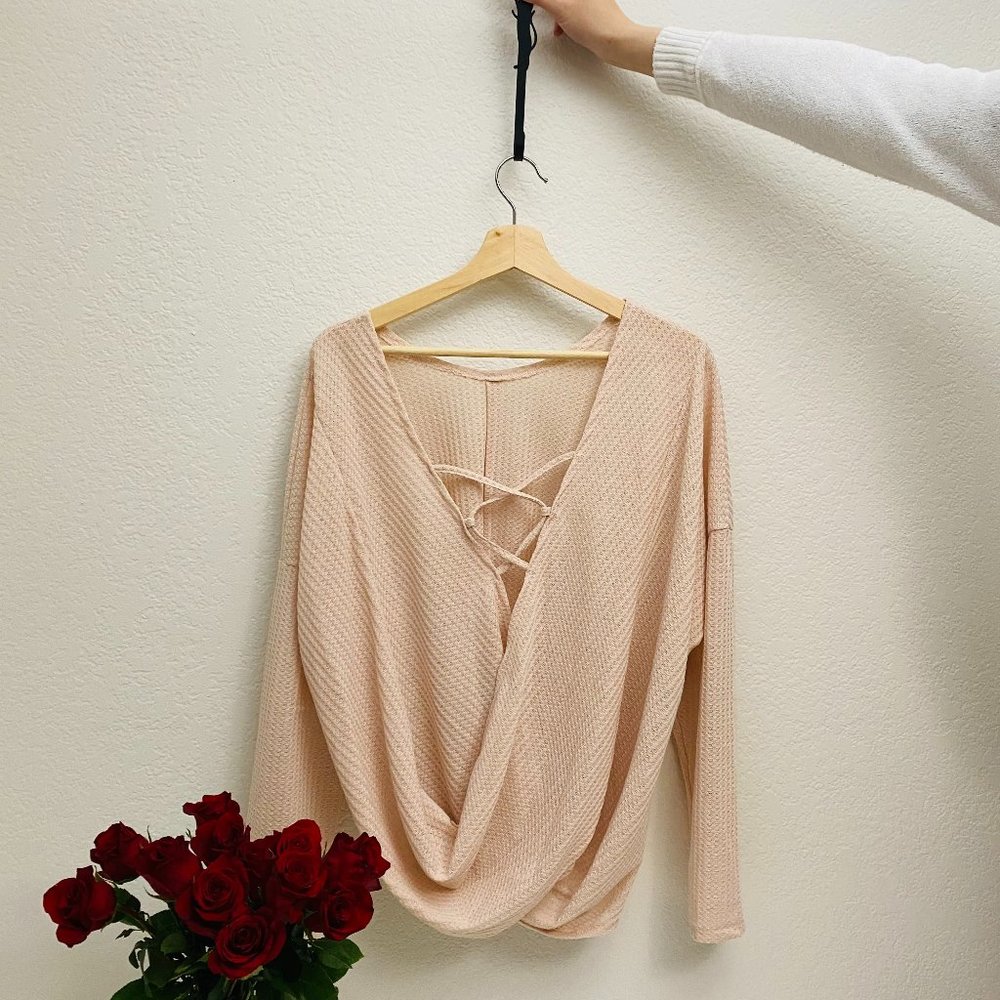 Waffle Knit Sweater (with a sexy back)